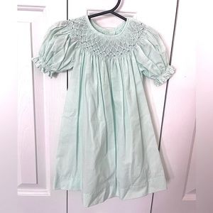 NWOT Mint green smocked dress 9 mo